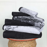 Cotton Marble and Solid Quick Dry 6 Piece Assorted Bathroom Towel Set