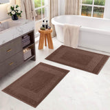 Egyptian Cotton Greek Key Infinity Border Bath Mat Set of 2