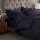 Egyptian Cotton 300 Thread Count Solid Luxury Duvet Cover Set