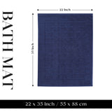 Nora Cotton Solid Absorbent Thick Checkered Washable Bath Mat Set of 2