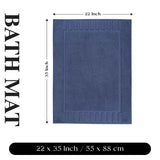 Leo Cotton Solid Modern Absorbent Heavy Washable Bath Mat Set of 2