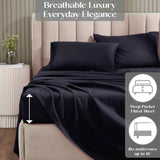 1200 Thread Count Cotton Rich Solid Deep Pocket Bed Sheet Set