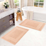 Egyptian Cotton Greek Key Infinity Border Bath Mat Set of 2
