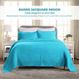 Cotton Jacquard Matelassé Scalloped Geometric Fret Bedspread Set