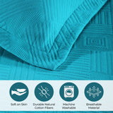 Cotton Jacquard Matelassé Scalloped Geometric Fret Bedspread Set