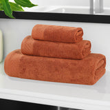 Basketweave Egyptian Cotton Solid 3 Piece Assorted Towel Set