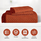 Remi Cotton Blend Jacquard Geometric Fringe Bedspread Set