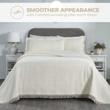 Remi Cotton Blend Jacquard Geometric Fringe Bedspread Set