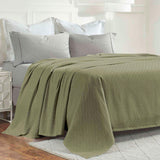 Milan Cotton Textured Jacquard Striped Lightweight Woven Blanket
