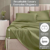 1200 Thread Count Cotton Rich Solid Deep Pocket Bed Sheet Set