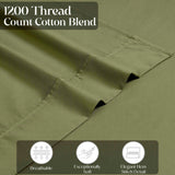 1200 Thread Count Cotton Rich Solid Deep Pocket Bed Sheet Set