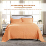 Cotton Jacquard Matelassé Scalloped Geometric Fret Bedspread Set