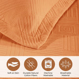 Cotton Jacquard Matelassé Scalloped Geometric Fret Bedspread Set