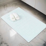 Nora Cotton Solid Absorbent Thick Checkered Washable Bath Mat Set of 2