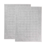 Nora Cotton Solid Absorbent Thick Checkered Washable Bath Mat Set of 2