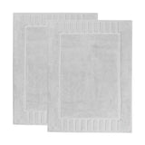 Leo Cotton Solid Modern Absorbent Heavy Washable Bath Mat Set of 2