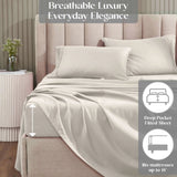 1200 Thread Count Cotton Rich Solid Deep Pocket Bed Sheet Set