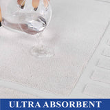 Leo Cotton Solid Modern Absorbent Heavy Washable Bath Mat Set of 2