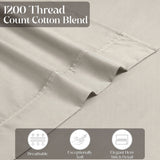 1200 Thread Count Cotton Rich Solid Deep Pocket Bed Sheet Set