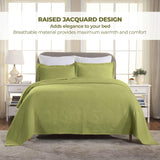 Cotton Jacquard Matelassé Scalloped Geometric Fret Bedspread Set