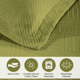 Cotton Jacquard Matelassé Scalloped Geometric Fret Bedspread Set