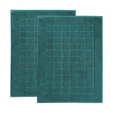 Nora Cotton Solid Absorbent Thick Checkered Washable Bath Mat Set of 2