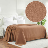 Waffle Weave Honeycomb Knit Soft Solid Textured Cotton Blanket