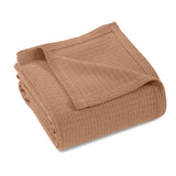Waffle Weave Honeycomb Knit Soft Solid Textured Cotton Blanket