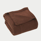 Waffle Weave Honeycomb Knit Soft Solid Textured Cotton Blanket