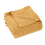 Waffle Weave Honeycomb Knit Soft Solid Textured Cotton Blanket