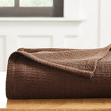 Waffle Weave Honeycomb Knit Soft Solid Textured Cotton Blanket