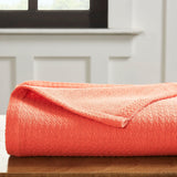 Waffle Weave Honeycomb Knit Soft Solid Textured Cotton Blanket