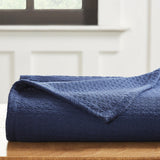 Waffle Weave Honeycomb Knit Soft Solid Textured Cotton Blanket