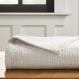 Waffle Weave Honeycomb Knit Soft Solid Textured Cotton Blanket