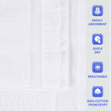 Niles Egyptian Giza Cotton Plush Absorbent Face Towel Washcloth Set of 12