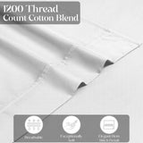 1200 Thread Count Cotton Rich Solid Deep Pocket Bed Sheet Set