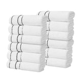 Niles Egyptian Giza Cotton Plush Absorbent Face Towel Washcloth Set of 12