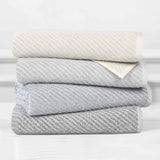 Amelia Cotton Blend Textured Diagonal Ribbed 12 Piece Towel Set