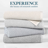 Amelia Cotton Blend Textured Diagonal Ribbed 6 Piece Towel Set