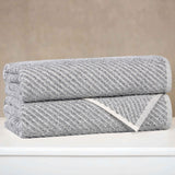 Cotton Blend Diagonal Rib Bath Towel Set of 2