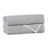 Cotton Blend Diagonal Rib Bath Towel Set of 2