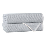 Cotton Blend Diagonal Rib Bath Towel Set of 2