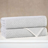 Cotton Blend Diagonal Rib Bath Towel Set of 2