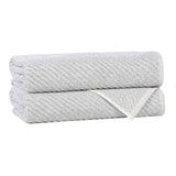 Cotton Blend Diagonal Rib Bath Towel Set of 2