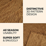 Arctic Boho Knit Jacquard Fleece Plush Medium Weight Fluffy Blanket