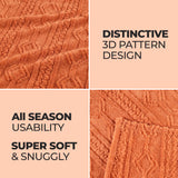 Arctic Boho Knit Jacquard Fleece Plush Medium Weight Fluffy Blanket