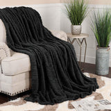 Arctic Boho Knit Jacquard Fleece Plush Medium Weight Fluffy Blanket