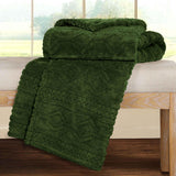Arctic Boho Knit Jacquard Fleece Plush Medium Weight Fluffy Blanket