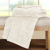 Arctic Boho Knit Jacquard Fleece Plush Medium Weight Fluffy Blanket