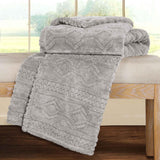 Arctic Boho Knit Jacquard Fleece Plush Medium Weight Fluffy Blanket